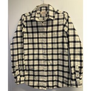 Filson Flannel Shirt Black Cream Plaid Alaskan Guide L/S Small Heavy Weight